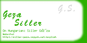 geza siller business card